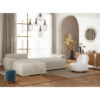 Canapé Cassandra Usinestreet : un angle convertible beige avec coffre et tissu easy clean - Canapé UsineStreet