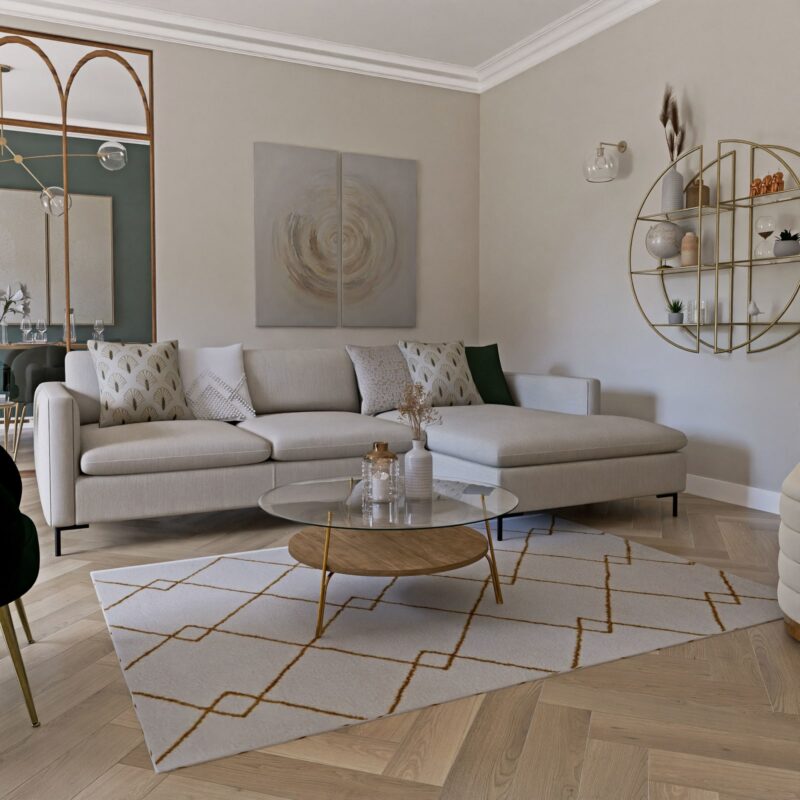 Canapé City Maisons Du Monde : un angle droit beige chiné pour structurer un salon sans effort - Canapé Maisons du Monde