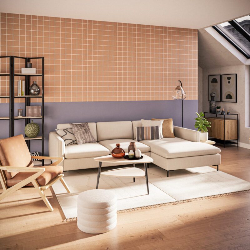 Canapé City Maisons Du Monde : un angle droit beige chiné pour structurer un salon sans effort - Canapé Maisons du Monde