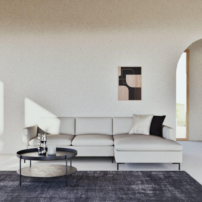 Canapé City Maisons Du Monde : un angle droit beige chiné pour structurer un salon sans effort - Canapé Maisons du Monde