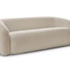 Canapé Elina Bobochic : un 3 places fixe en bouclette beige aux formes sculpturales - Canapé Bobochic