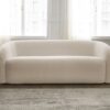 Canapé Elina Bobochic : un 3 places fixe en bouclette beige aux formes sculpturales - Canapé Bobochic