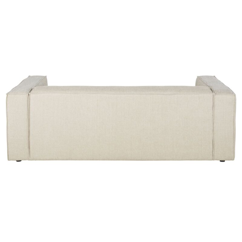 Canapé Fakir Maisons du Monde : un 3 places en velours côtelé beige aux lignes épurées pour salon contemporain - Canapé Maisons du Monde