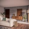 Canapé Fakir Maisons du Monde : un 3 places en velours côtelé beige aux lignes épurées pour salon contemporain - Canapé Maisons du Monde