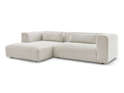 Canapé Harry Bobochic : un angle fixe gros côtelé beige qui joue la carte du charme contemporain - vue détaillée