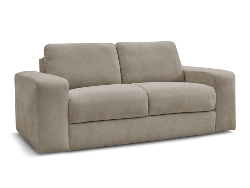 Canapé Ibiza Bobochic : un convertible express 3 places en velours côtelé taupe pour un usage quotidien - Canapé Bobochic