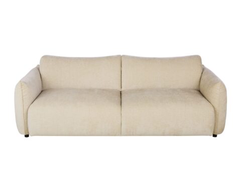 Canapé Jada Maisons Du Monde : un 3/4 places velouté beige au design épuré pour les intérieurs contemporains - Canapé Maisons du Monde