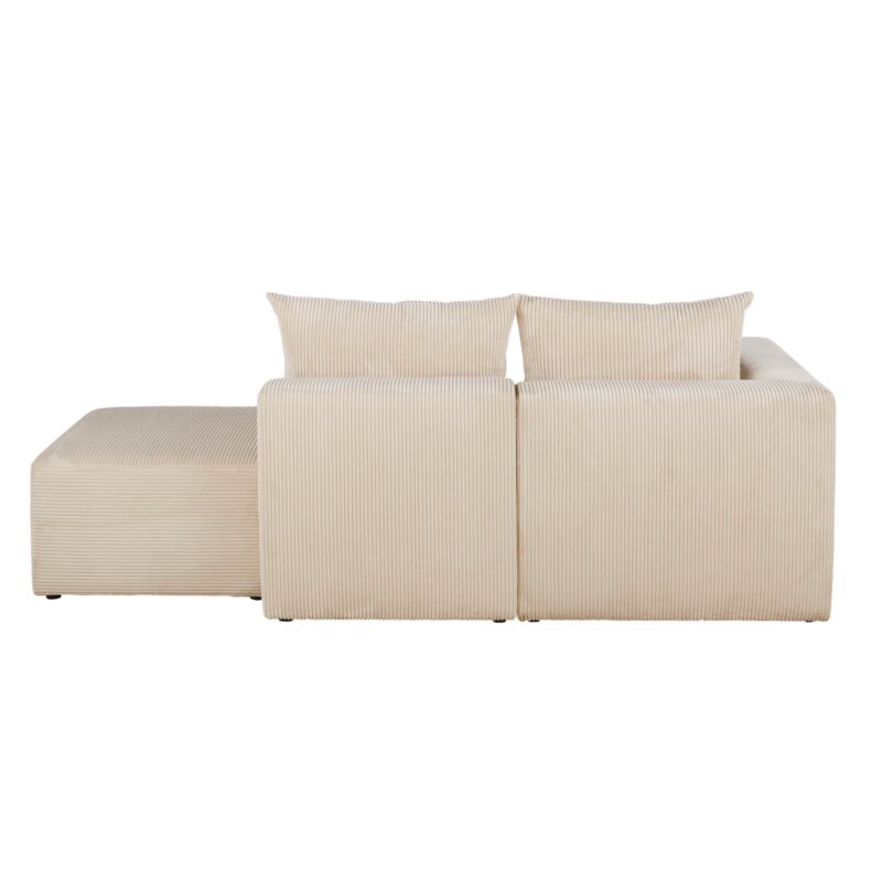 Canapé Jill Maisons Du Monde : un 2/3 places modulable en velours côtelé beige pour salon lumineux - Canapé Maisons du Monde