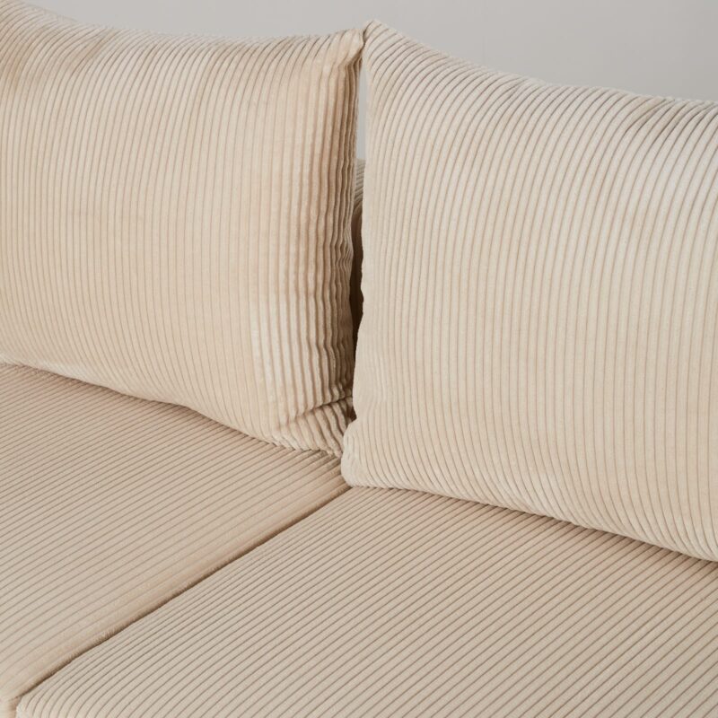 Canapé Jill Maisons Du Monde : un 2/3 places modulable en velours côtelé beige pour salon lumineux - Canapé Maisons du Monde