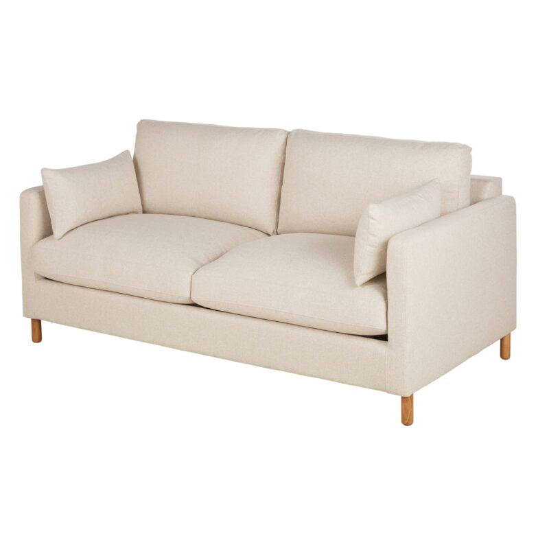 Canapé Julian Maisons Du Monde : un 3/4 places en textile tramé beige pensé pour les salons familiaux - Canapé Maisons du Monde