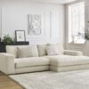 Canapé Leonard Bobochic : un angle droit 4 places en velours côtelé beige pour les salons qui veulent du cachet - Canapé Bobochic