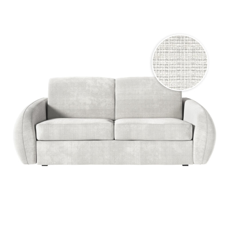 Canapé Louka Usinestreet : un convertible 3 places express en chenille beige pensé pour un usage quotidien intensif - Canapé UsineStreet