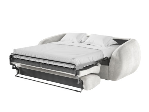 Canapé Louka Usinestreet : un convertible 3 places express en chenille beige pensé pour un usage quotidien intensif - vue détaillée