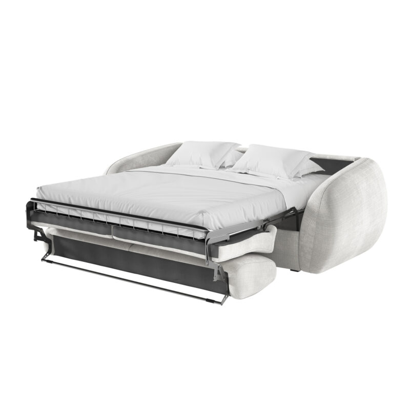 Canapé Louka Usinestreet : un convertible 3 places express en chenille beige pensé pour un usage quotidien intensif - Canapé UsineStreet