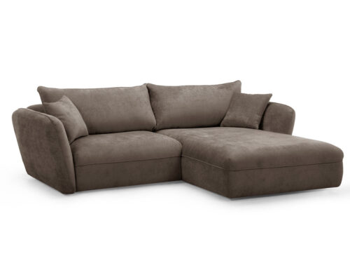 Canapé Luigi Bobochic : un angle droit fixe en tissu taupe qui structure le salon avec élégance - vue détaillée