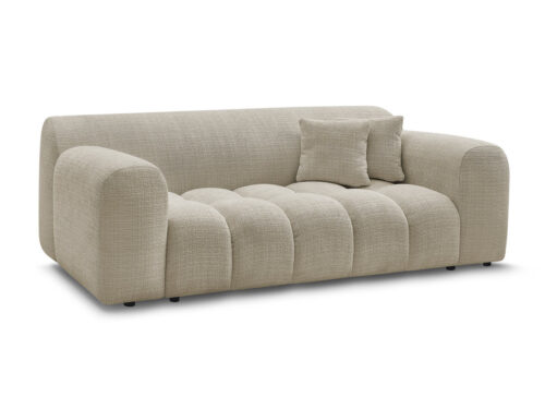 Canapé Melisse Bobochic : un 2 places fixe en tissu texturé beige taillé pour les salons modernes - vue détaillée