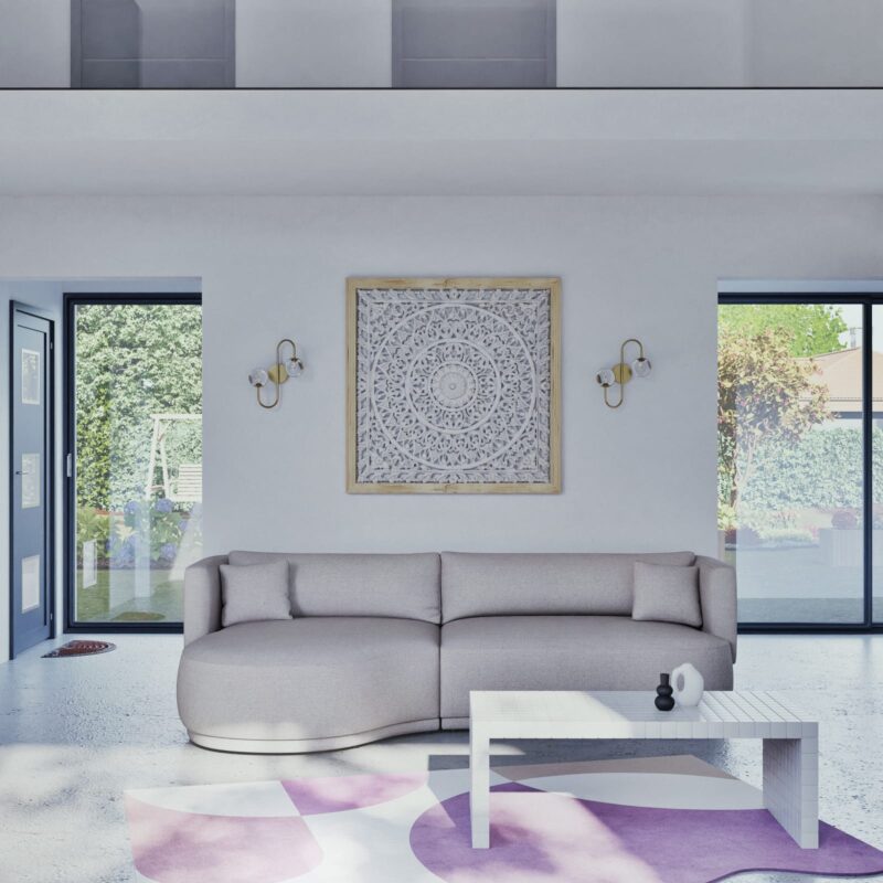 Canapé Modjo Maisons Du Monde : un angle gauche beige sable pour structurer un salon contemporain - Canapé Maisons du Monde