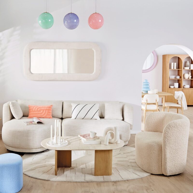 Canapé Modjo Maisons Du Monde : un angle gauche beige sable pour structurer un salon contemporain - Canapé Maisons du Monde