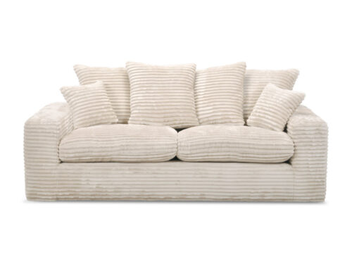 Canapé Nevada Bobochic : un convertible 2 places en gros côtelé beige avec coffre intégré - vue détaillée