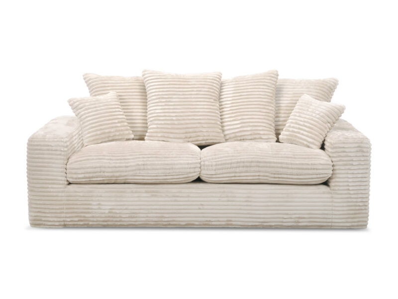 Canapé Nevada Bobochic : un convertible 2 places en gros côtelé beige avec coffre intégré - Canapé Bobochic