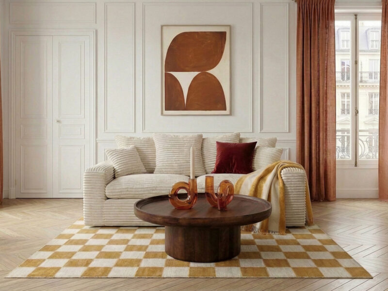 Canapé Nevada Bobochic : un convertible 2 places en gros côtelé beige avec coffre intégré - Canapé Bobochic