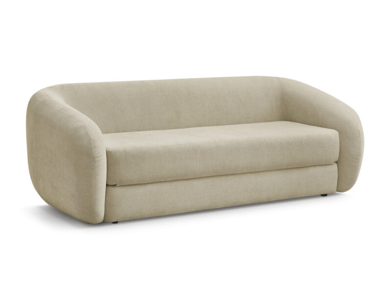 Canapé Neyo Bobochic : un convertible déplimoussé taupe aux lignes arrondies pour salon cocooning - Canapé Bobochic