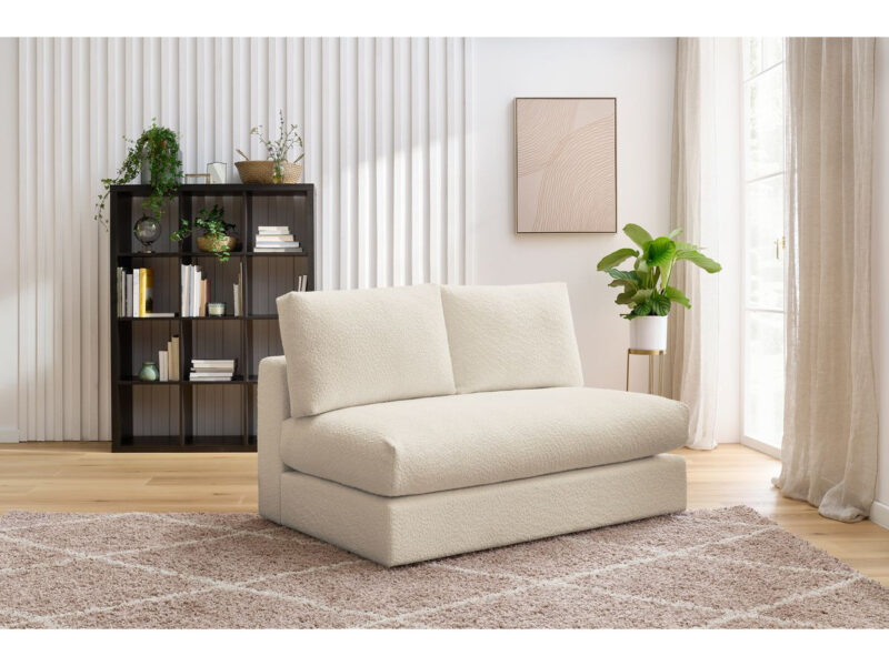 Canapé Paris Bobochic : une chauffeuse modulable bouclette beige pour composer votre salon piece par piece - Canapé Bobochic