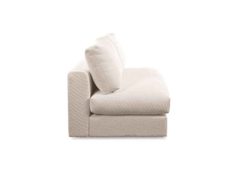 Canapé Paris Bobochic : une chauffeuse modulable bouclette beige pour composer votre salon piece par piece - Canapé Bobochic