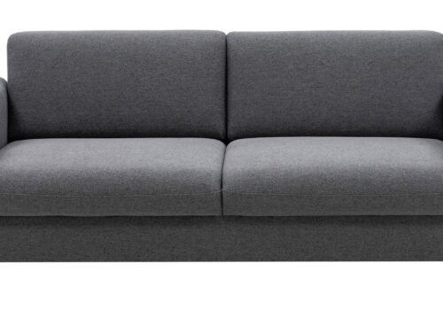 Canapé Ridley Conforama : un 3 places droit en tissu gris anthracite taillé pour les salons urbains - Canapé Conforama