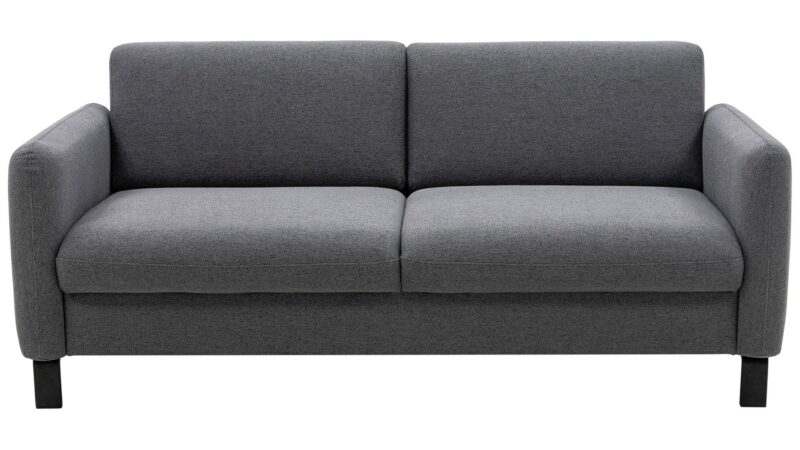 Canapé Ridley Conforama : un 3 places droit en tissu gris anthracite taillé pour les salons urbains - Canapé Conforama