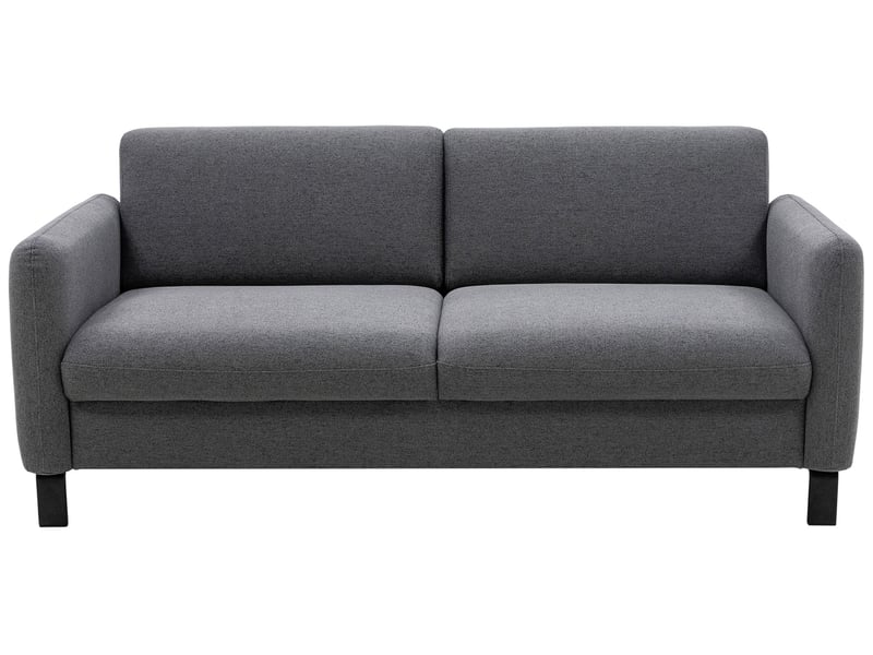 Canapé Ridley Conforama : un 3 places droit en tissu gris anthracite taillé pour les salons urbains - Canapé Conforama
