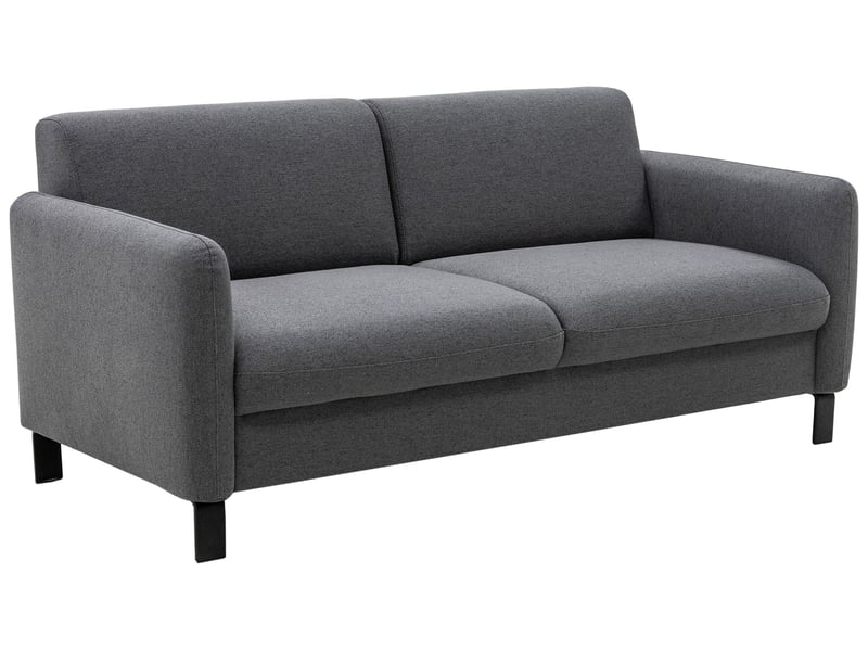 Canapé Ridley Conforama : un 3 places droit en tissu gris anthracite taillé pour les salons urbains - Canapé Conforama