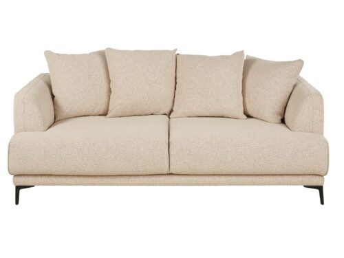Canapé Romy Maisons Du Monde : un 3 places bouclettes beige au style cocooning assumé - Canapé Maisons du Monde