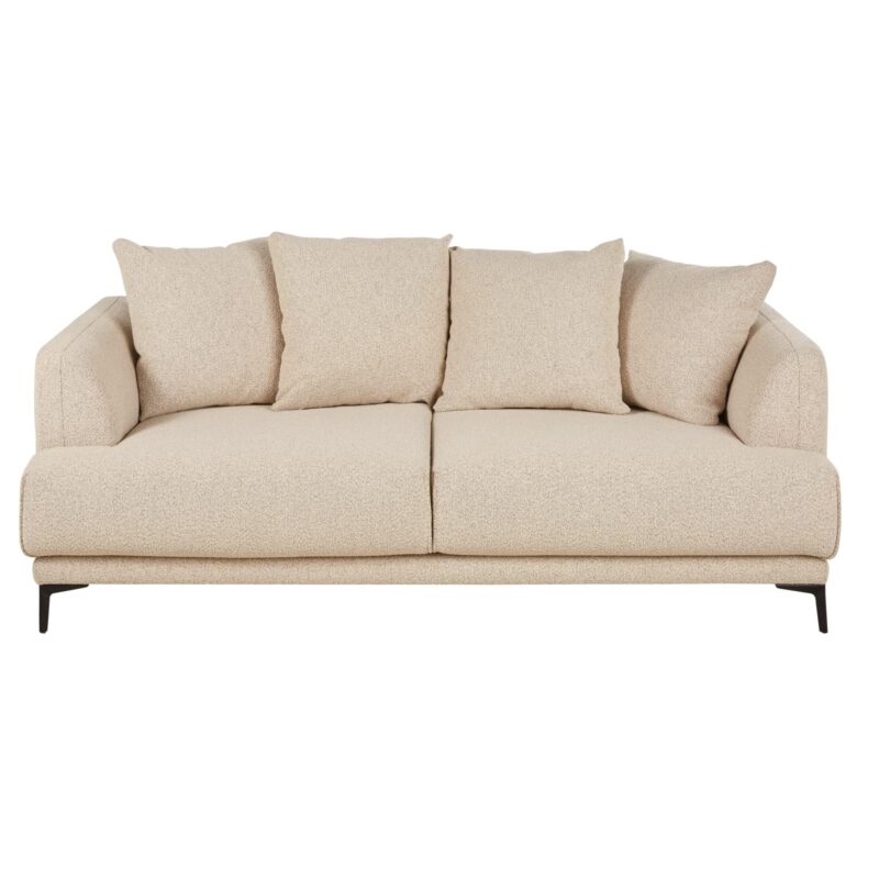 Canapé Romy Maisons Du Monde : un 3 places bouclettes beige au style cocooning assumé - Canapé Maisons du Monde