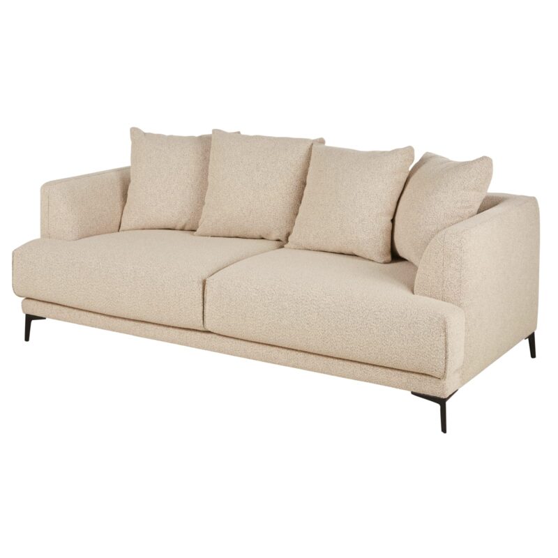 Canapé Romy Maisons Du Monde : un 3 places bouclettes beige au style cocooning assumé - Canapé Maisons du Monde