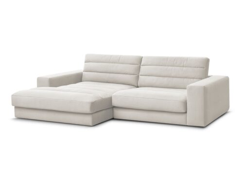 Canapé Sierra Bobochic : un angle gauche en velours beige pour les salons qui veulent du caractère sans sacrifier le confort - vue détaillée