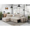 Canapé Soan Usinestreet : un angle convertible beige avec poufs et méridienne intégrés pour les familles - Canapé UsineStreet