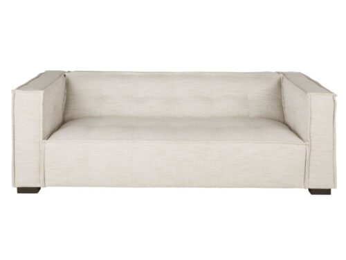 Canapé Tary Maisons du Monde : un 3 places capitonné vintage au charme sable indéniable - Canapé Maisons du Monde