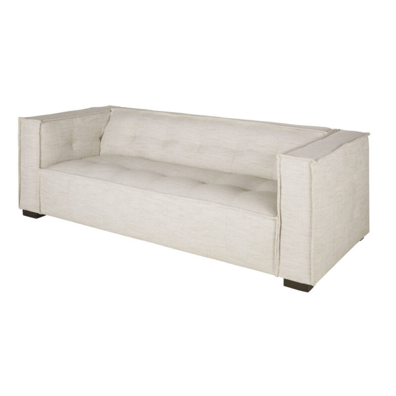 Canapé Tary Maisons du Monde : un 3 places capitonné vintage au charme sable indéniable - Canapé Maisons du Monde