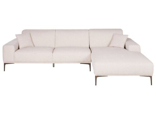 Canapé Tokyo Maisons Du Monde : un angle droit en textile tramé beige pour structurer votre salon avec élégance - Canapé Maisons du Monde