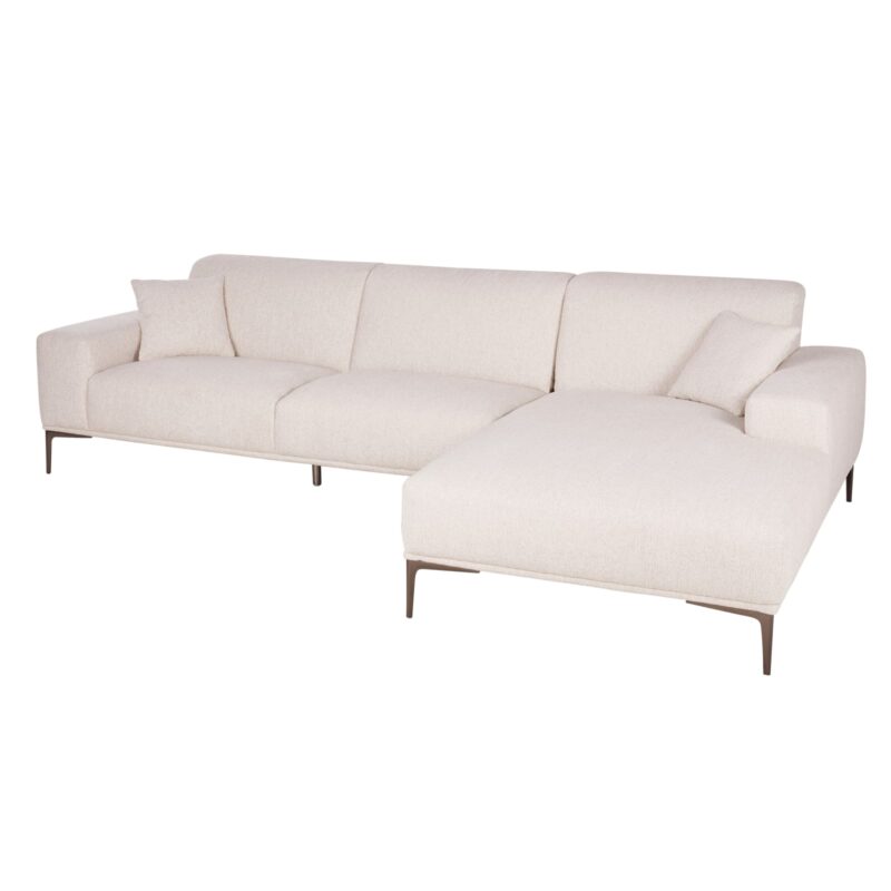 Canapé Tokyo Maisons Du Monde : un angle droit en textile tramé beige pour structurer votre salon avec élégance - Canapé Maisons du Monde