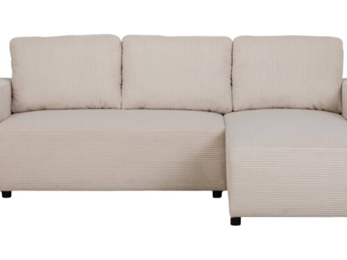 Canapé Tristan Conforama : un canapé d&rsquo;angle convertible beige taillé pour les salons polyvalents - Canapé Conforama