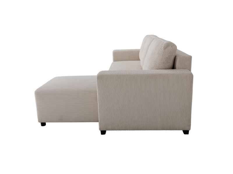 Canapé Tristan Conforama : un canapé d&rsquo;angle convertible beige taillé pour les salons polyvalents - Canapé Conforama