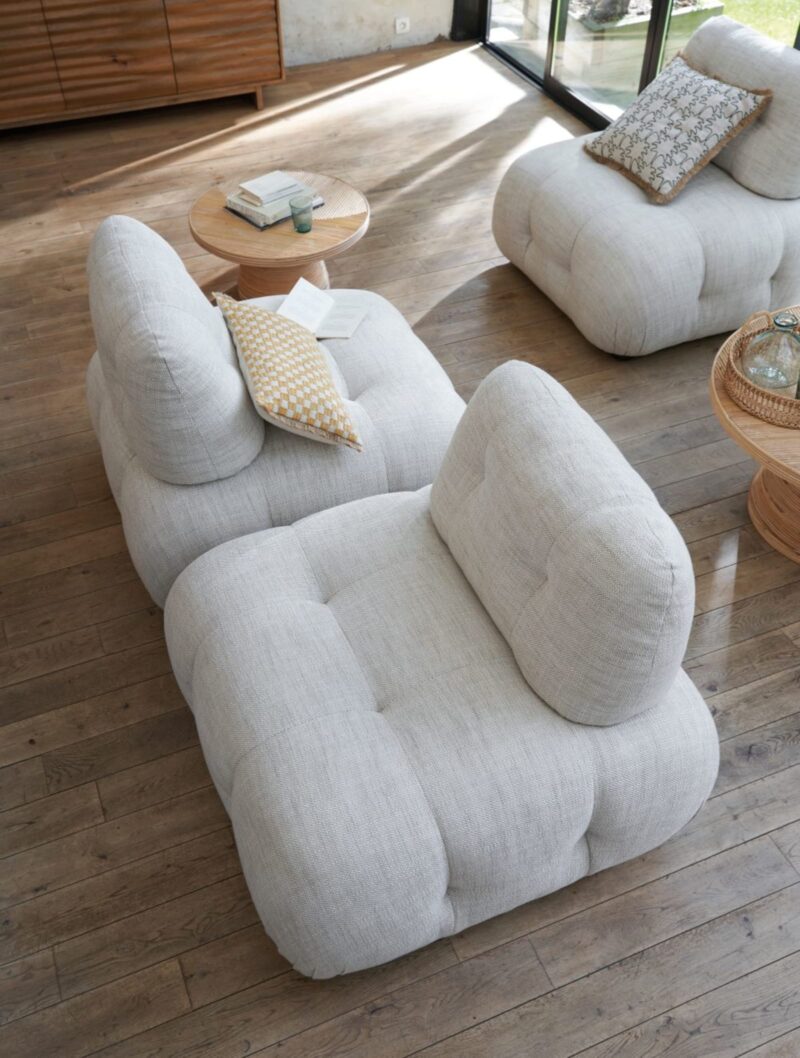 Chauffeuse Pump Maisons Du Monde : une 1/2 places vintage capitonnée qui joue dans la cour des grands - Canapé Maisons du Monde