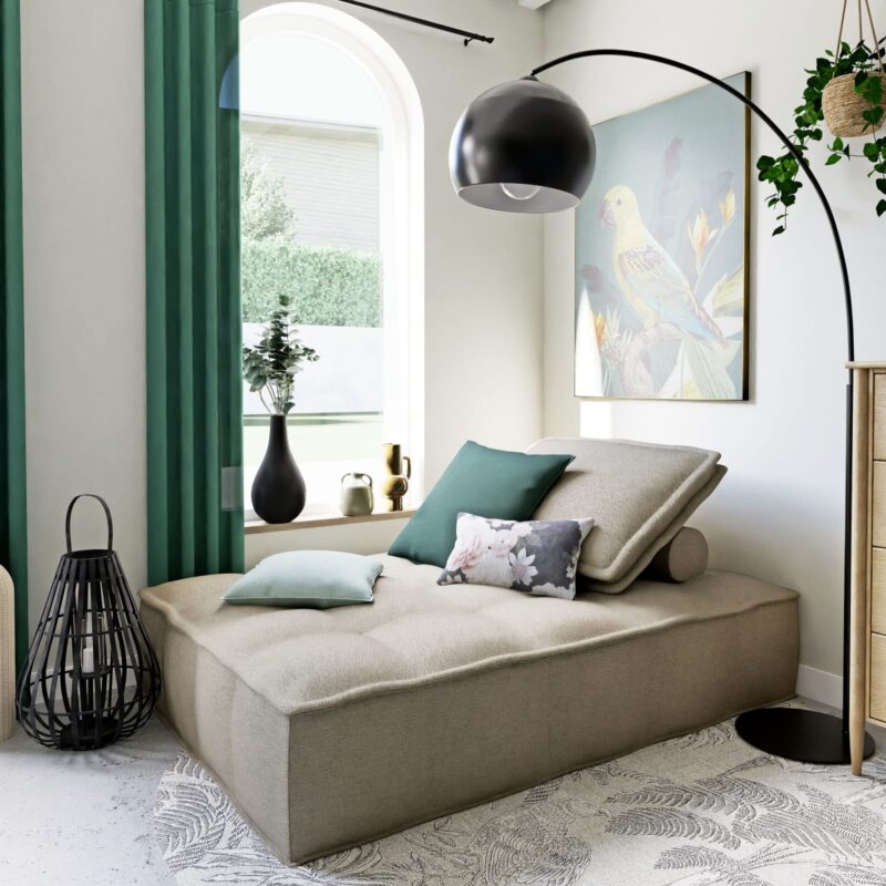 Méridienne Neo Elementary Maisons Du Monde : la pièce modulable taupe qui transforme un canapé ordinaire en vrai coin cosy - Canapé Maisons du Monde
