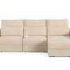 Canapé Butler Conforama : un angle relax manuel beige sable avec coffre et têtières pour grands salons - Canapé Conforama