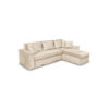 Canapé Caelia Usinestreet : un angle convertible en velours beige avec trois coffres de rangement - Canapé UsineStreet