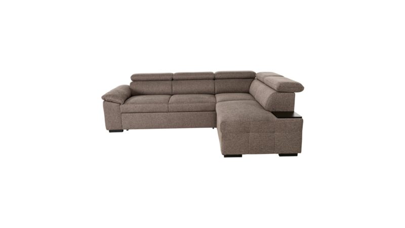 Canapé d&rsquo;angle Conforama : un convertible 4 places marron pour les salons qui manquent de chambre d&rsquo;appoint - Canapé Conforama