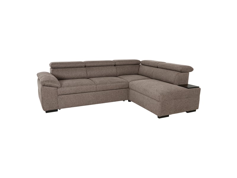 Canapé d&rsquo;angle Conforama : un convertible 4 places marron pour les salons qui manquent de chambre d&rsquo;appoint - Canapé Conforama