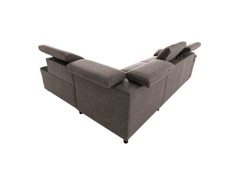 Canapé d&rsquo;angle Conforama : un convertible 4 places marron pour les salons qui manquent de chambre d&rsquo;appoint - Canapé Conforama